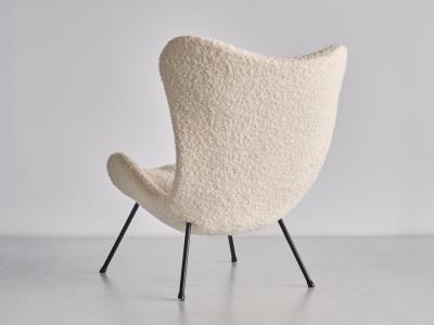 Fritz Neth Fritz Neth Madame Lounge Chair in White Nobilis Boucl Correcta Germany 1958