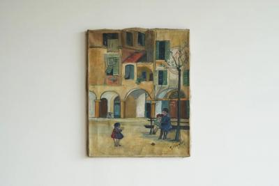 Fritz St ger Fritz St ger Wonderful and Highly Naive Oil on Canvas Switzerland 1928