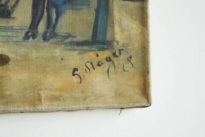 Fritz St ger Fritz St ger Wonderful and Highly Naive Oil on Canvas Switzerland 1928