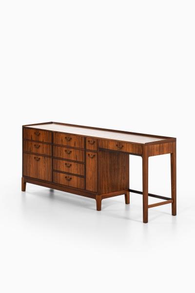 Frode Holm Dressing Table Vanity Bureau in Rosewood and Brass by Frode Holm 1950s