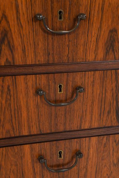 Frode Holm Dressing Table Vanity Bureau in Rosewood and Brass by Frode Holm 1950s