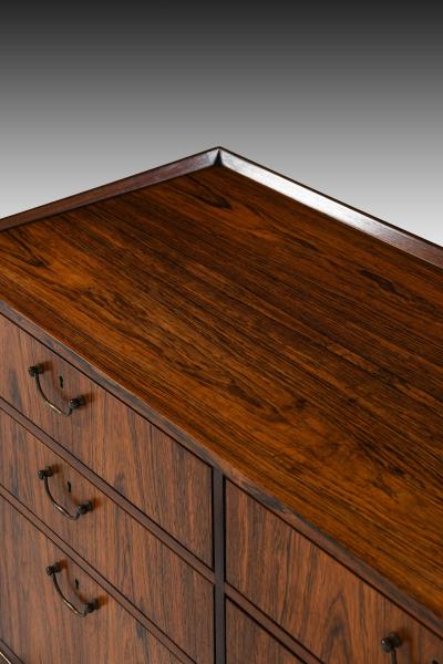 Frode Holm Dressing Table Vanity Bureau in Rosewood and Brass by Frode Holm 1950s