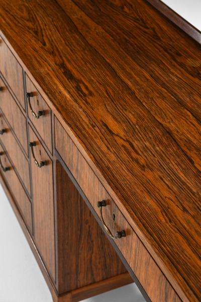 Frode Holm Dressing Table Vanity Bureau in Rosewood and Brass by Frode Holm 1950s