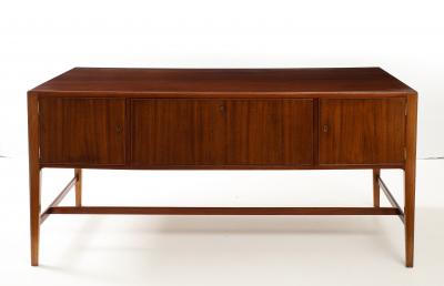 Frode Holm Frode Holm For Illums Bolighus Mahogany Executive Desk With Brass Hardware