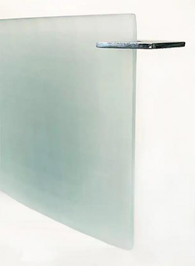 Frosted Curved Glass Wall Sconces Two Pairs Available