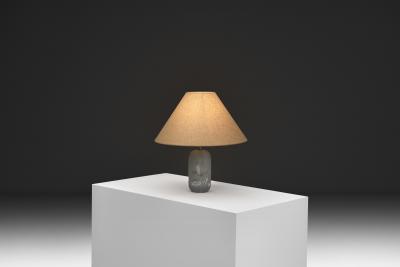 Frosted Glass Table Lamp with Horse Decoration Sweden 1930s