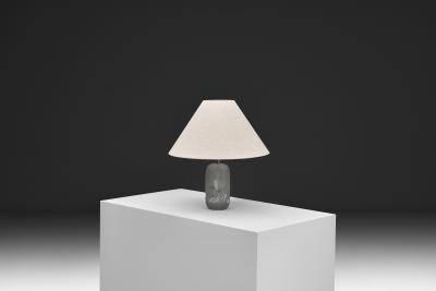 Frosted Glass Table Lamp with Horse Decoration Sweden 1930s