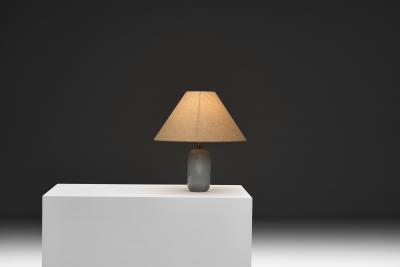 Frosted Glass Table Lamp with Horse Decoration Sweden 1930s