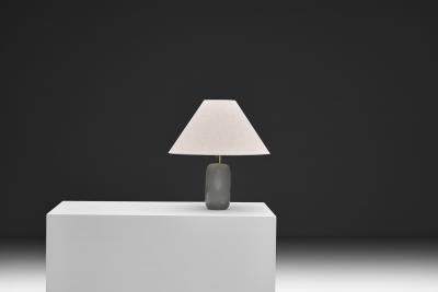 Frosted Glass Table Lamp with Horse Decoration Sweden 1930s