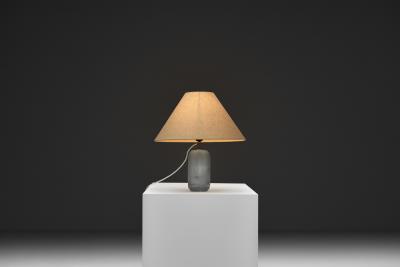Frosted Glass Table Lamp with Horse Decoration Sweden 1930s