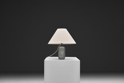 Frosted Glass Table Lamp with Horse Decoration Sweden 1930s