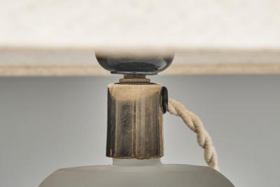 Frosted Glass Table Lamp with Horse Decoration Sweden 1930s
