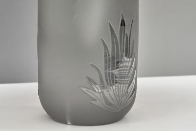 Frosted Glass Table Lamp with Horse Decoration Sweden 1930s