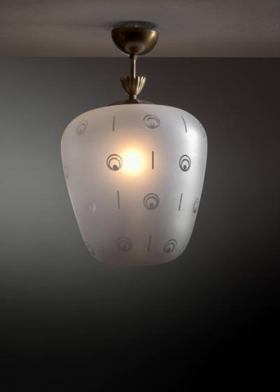 Frosted glass pendant