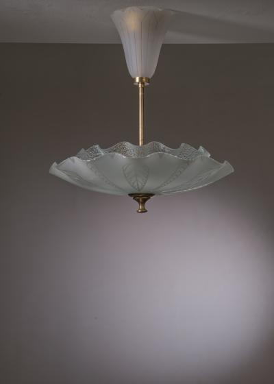Frosted glass pendant lamp