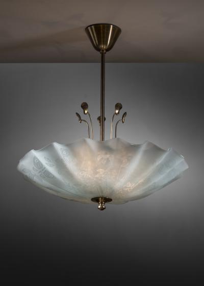 Frosted glass pendant lamp