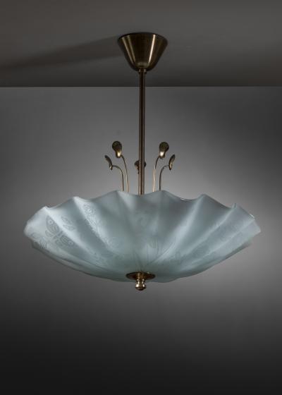 Frosted glass pendant lamp