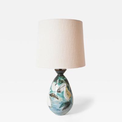 Fruits and pears ceramic lamp 1960s 