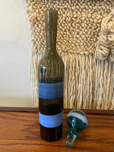 Fulvio Bianconi Fulvio Bianconi for Venini Fasce Orizzontale Bottle w Stopper