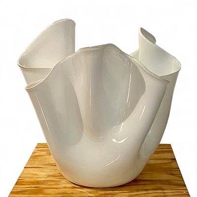 Fulvio Bianconi Venini Fazzoletto White Handkerchief Vase Fulvio Bianconi Design 1950s
