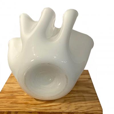 Fulvio Bianconi Venini Fazzoletto White Handkerchief Vase Fulvio Bianconi Design 1950s