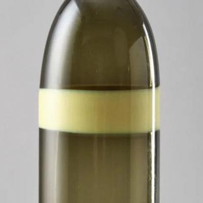 Fulvio Bianconi YELLOW AND GREEN GLASS BOTTLE BY FULVIO BIANCONI FOR VENINI