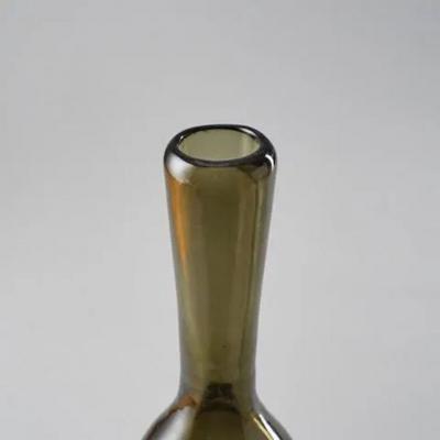 Fulvio Bianconi YELLOW AND GREEN GLASS BOTTLE BY FULVIO BIANCONI FOR VENINI