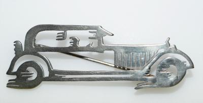 Futurist Car Brooch Streamlined Automobile Pin