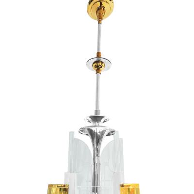 G Albert Lansburgh Original 1931 Art Deco Pendant Chandelier from The Wiltern Theater