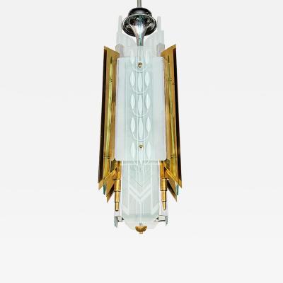 G Albert Lansburgh Original 1931 Art Deco Pendant Chandelier from The Wiltern Theater