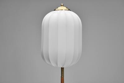 G Holman Floor Lamp with Wooden Detail by G Holman Finland 1950s