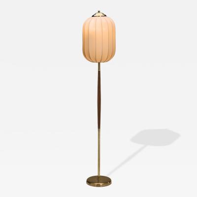 G Holman Floor Lamp with Wooden Detail by G Holman Finland 1950s