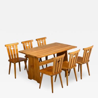G ran Malmvall G ran Malmvall Dining Table and Six Chairs Pine Sweden 1970s