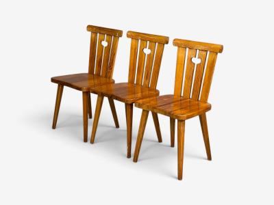 G ran Malmvall Six Dining Chairs Pine Sweden 1970s