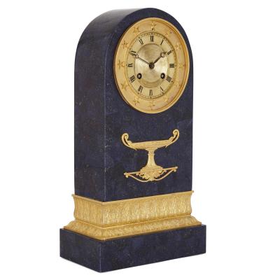 G rard Jean Galle Restauration period gilt bronze mounted lapis mantel clock