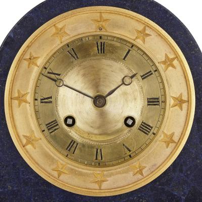 G rard Jean Galle Restauration period gilt bronze mounted lapis mantel clock