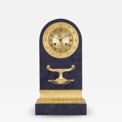 G rard Jean Galle Restauration period gilt bronze mounted lapis mantel clock
