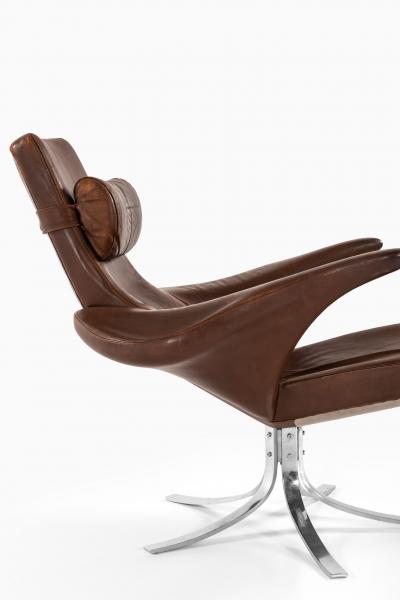G sta Berg Easy Chair with Stool Model M sen Seagull Produced by Fritz Hansen