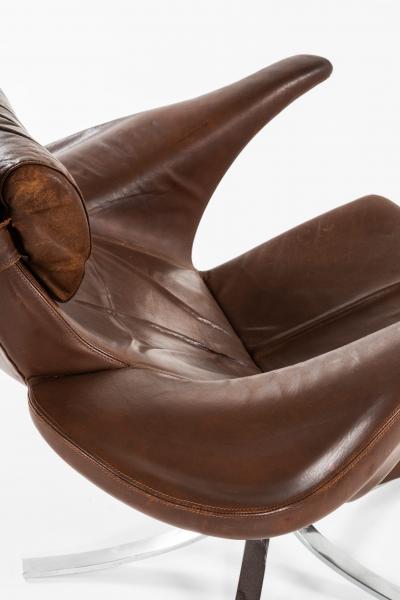 G sta Berg Easy Chair with Stool Model M sen Seagull Produced by Fritz Hansen