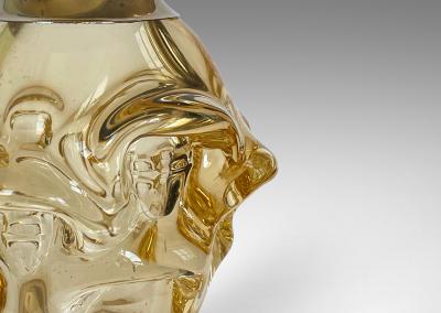 G te Augustsson Pair of Table Lamps in Champaigne Tint Glass by G te Augustsson for Ruda