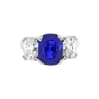 GEM BURMA 5 72 CARAT NON HEATED A G L SAPPHIRE AND DIAMOND RING