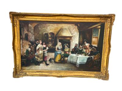 GEORGE FRANK BOBHOLZ THE PALM READER PAINTING CESARE AUGUSTE DETTI PAINTED BY GEORGE FRANK BOBHOLZ