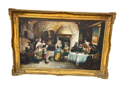 GEORGE FRANK BOBHOLZ THE PALM READER PAINTING CESARE AUGUSTE DETTI PAINTED BY GEORGE FRANK BOBHOLZ