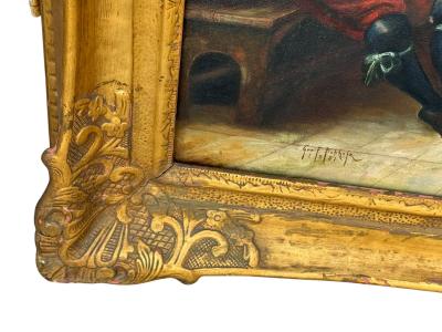 GEORGE FRANK BOBHOLZ THE PALM READER PAINTING CESARE AUGUSTE DETTI PAINTED BY GEORGE FRANK BOBHOLZ