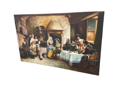 GEORGE FRANK BOBHOLZ THE PALM READER PAINTING CESARE AUGUSTE DETTI PAINTED BY GEORGE FRANK BOBHOLZ