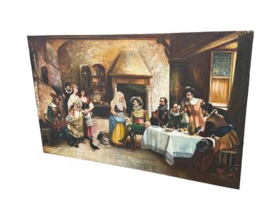 GEORGE FRANK BOBHOLZ THE PALM READER PAINTING CESARE AUGUSTE DETTI PAINTED BY GEORGE FRANK BOBHOLZ