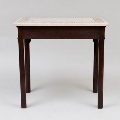 GEORGE III CARVED MAHOGANY FRETWORK TABLE