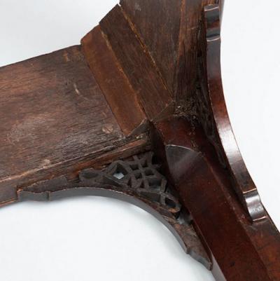 GEORGE III CARVED MAHOGANY FRETWORK TABLE