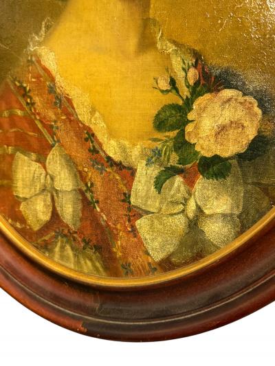 GERMAN 18TH CENTURY PAIR OF OVAL PORTRAITS OIL ON BOARD GENTLEMAN LADY