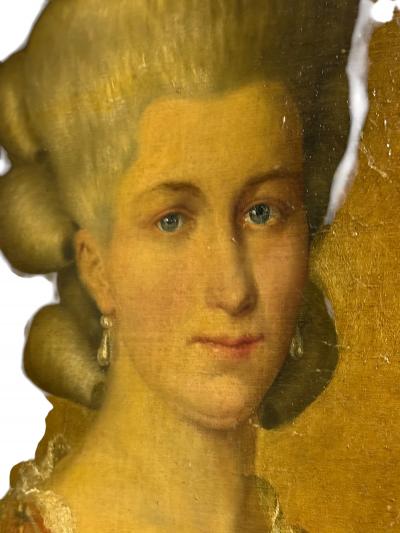 GERMAN 18TH CENTURY PAIR OF OVAL PORTRAITS OIL ON BOARD GENTLEMAN LADY